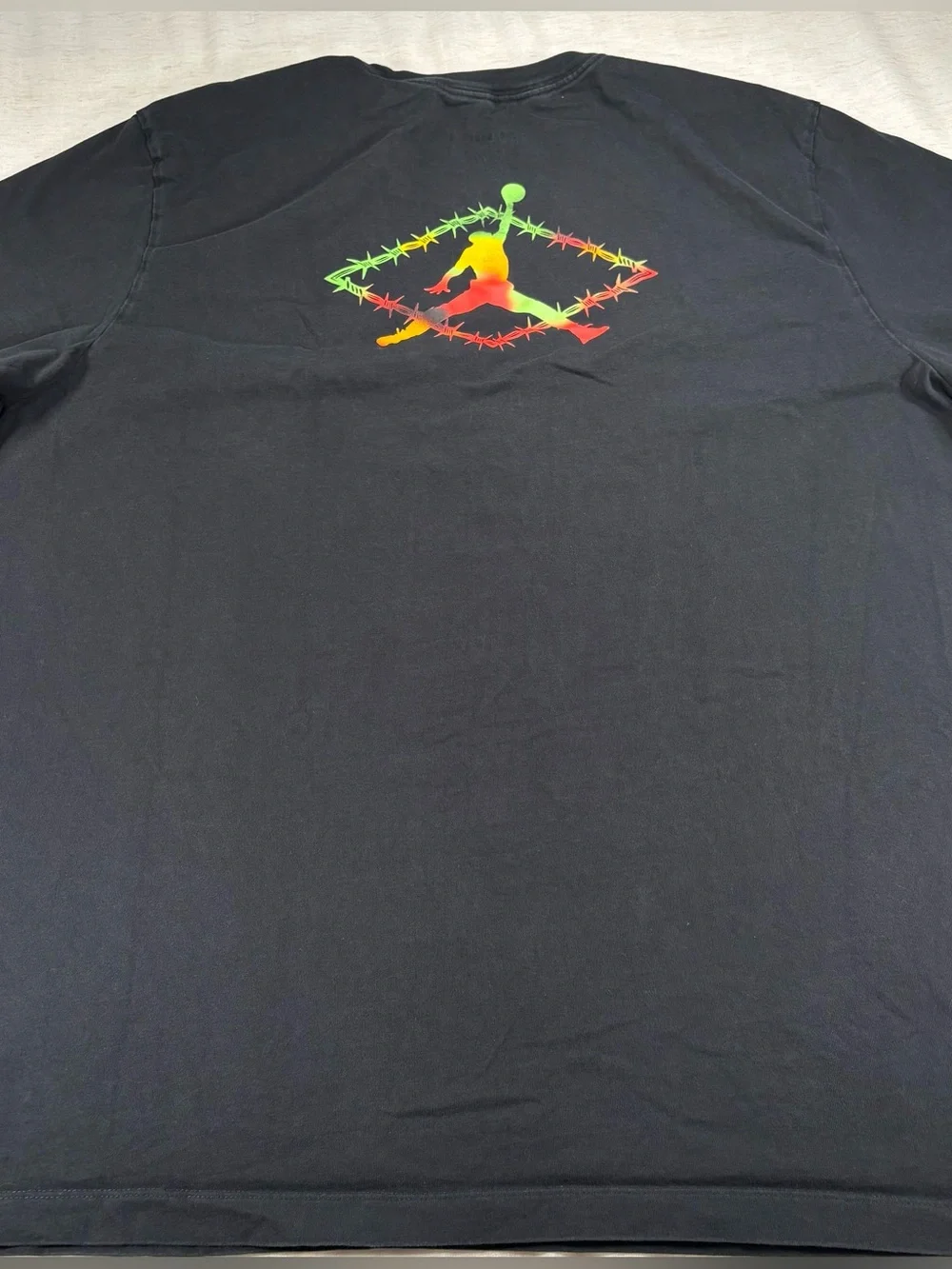 Jordan Black Men's Graphic Tee with Color Gradient Jumpman Logo
